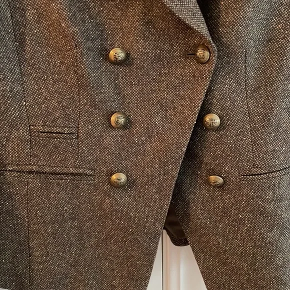 Banana Republic brown tweed blazer, double breasted. One button closure - Picture 5 of 9